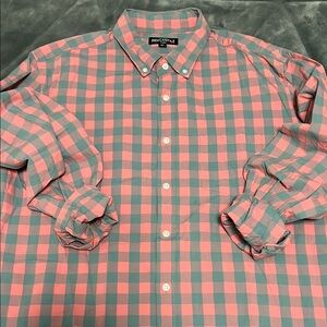Pink and Grey Casual Button Down Shirt